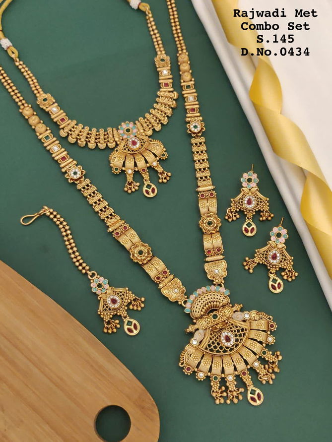 Bridal Jewellery Rajwadi Matt Majak Combo Set 3
